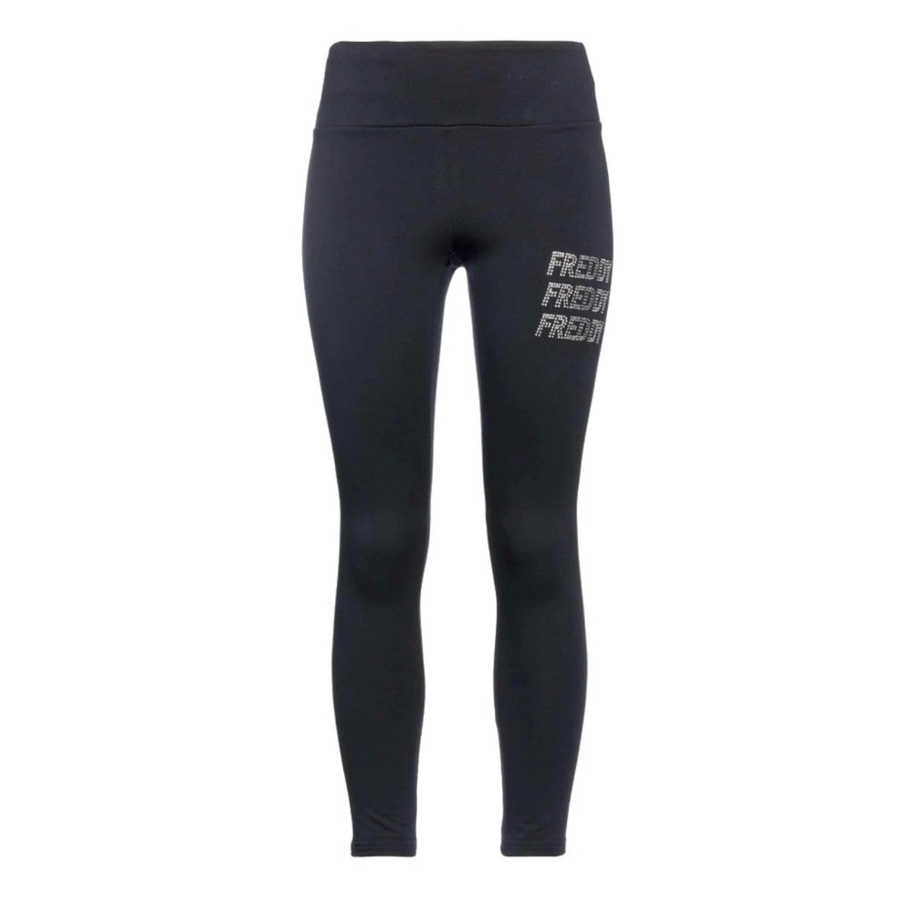 Freddy Women's Black High-Waisted Leggings with Rhinestones. Size S. Italy